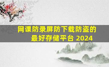 网课防录屏防下载防盗的最好存储平台 2024